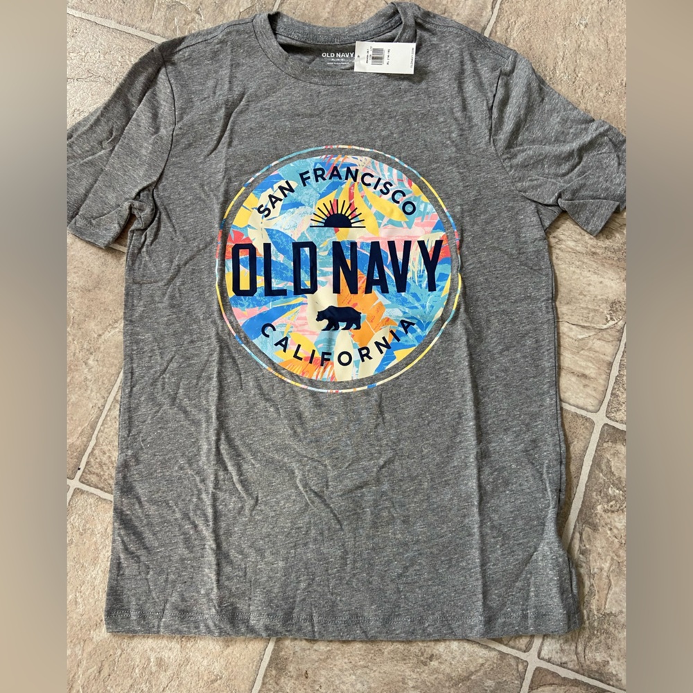 Old Navy Gray Tee with Vibrant Graphic- NWT